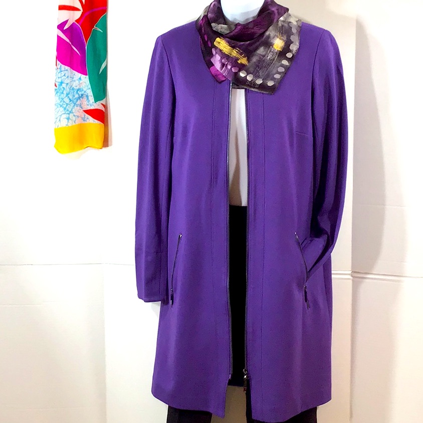 W By Worth Purple Knit Duster Jacket 4